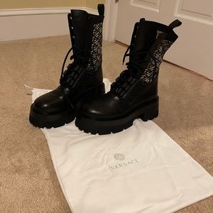 Versace Platform Greca Combat Boots